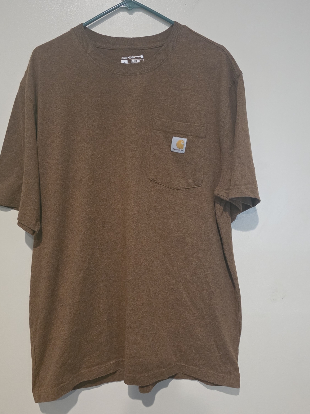 Carhartt Men's Iconic Brown Pocket T-Shirt Workwear Outdoors Earthtone Grunge